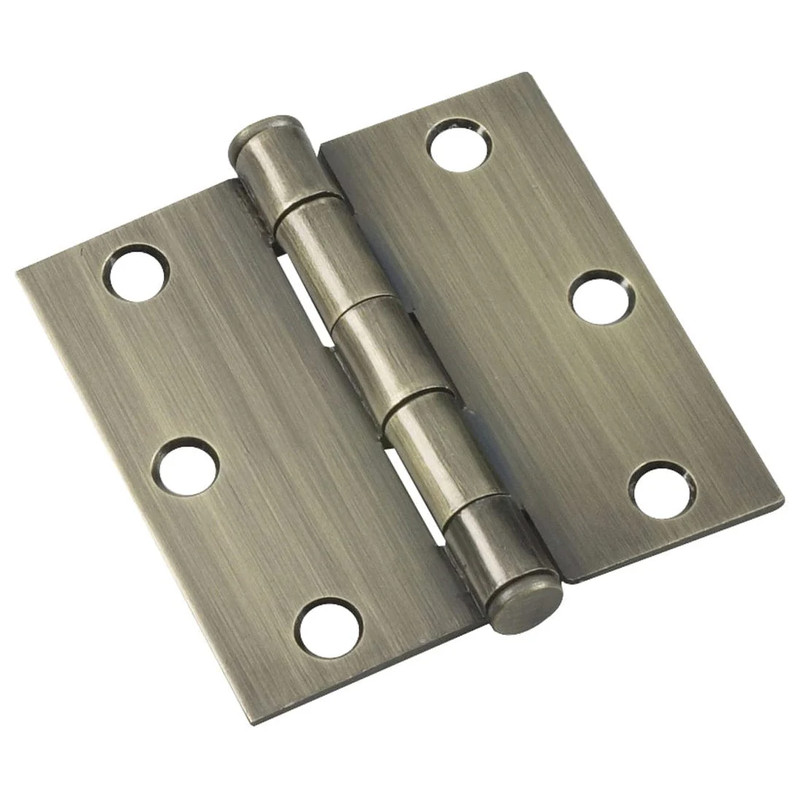 Full Mortise Butt Hinge - Size:3-1/2" - Finish:Antique Brass - Corner Type:Square Corner